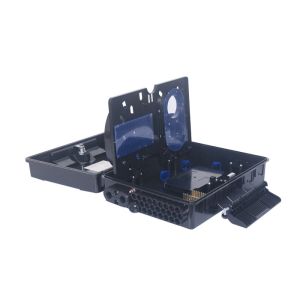 24 Core Black Fiber Optic Distribution Box Pole Installation PC ABS SMC