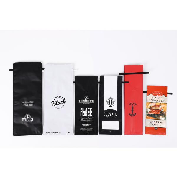 customized LOGO Black Box Bottom Packaging For Coffee Beans With Tin Tie