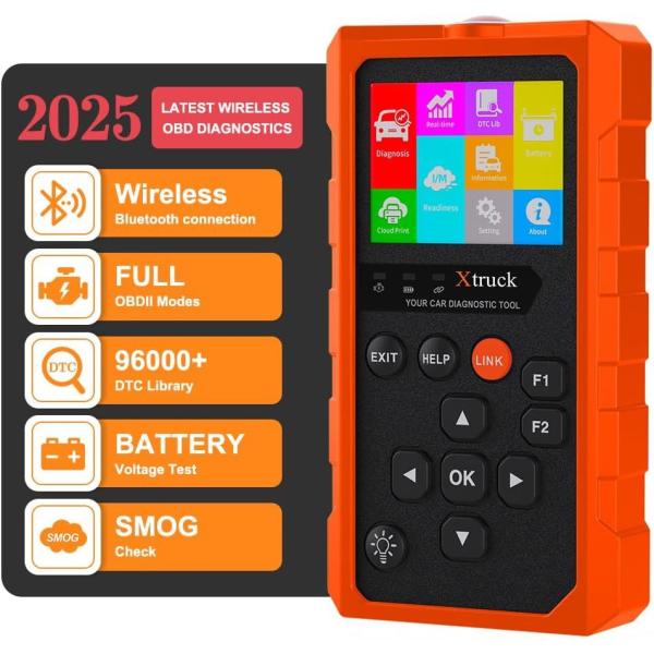 Xtruck 819 Handheld OBDII Scanner with Enhanced OBD2 Mode 6, 9 Major Protocols