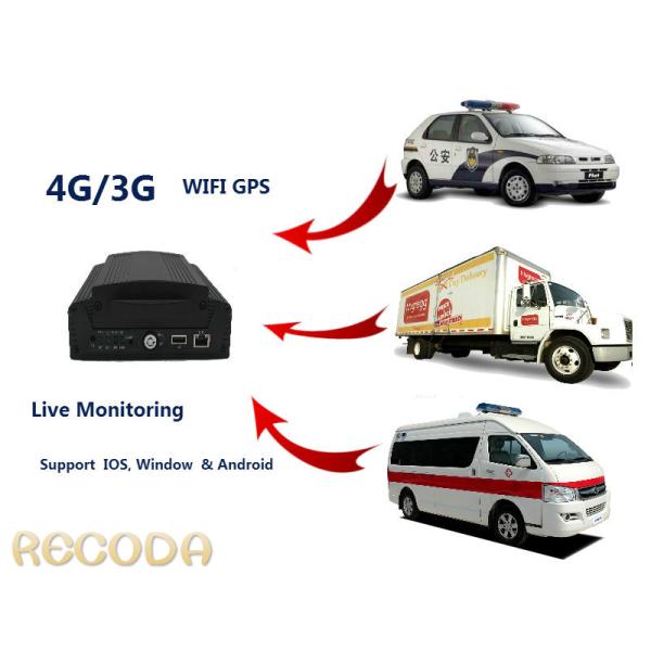 HDD Mobile DVR Basic Model 4 Ch 4 / 3G Slim Card Security for Buses Coach Tractors Taxi