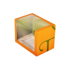 Rectangle Custom Cake Boxes With Window 350g Coated Paper Material