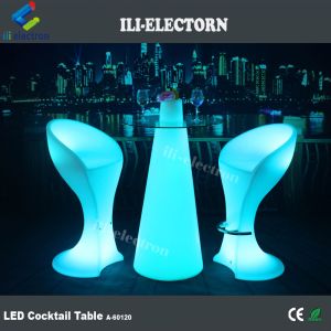Taper shape plastic led table glowing cocktail table