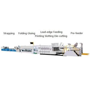 Semi-auto Flexo Printing Slotting Die-cutting Machine, Chian Feeding + Auto