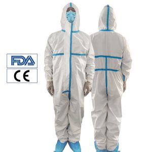 China EN 14126 Disposable Protective Coveralls Category 3 Protection Suit PPE Safety on sale