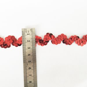 20KJ70 Christmas Metallic 2cm Sequin Ribbon Trim