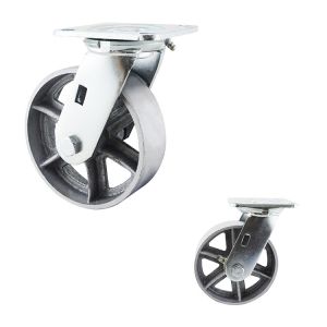 ISO9001 Flat Tread Swivel Plate 6 Inch Swivel Castor Wheels For Dolly