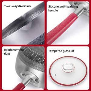 Factory Price 30 Cm Cookware 18/10 Stainless Steel Frypan Non Stick Honeycomb