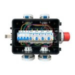 Syntax MP12 Polycarbonate Distribution Box 32 AMP Three Phase With RCDs Handy