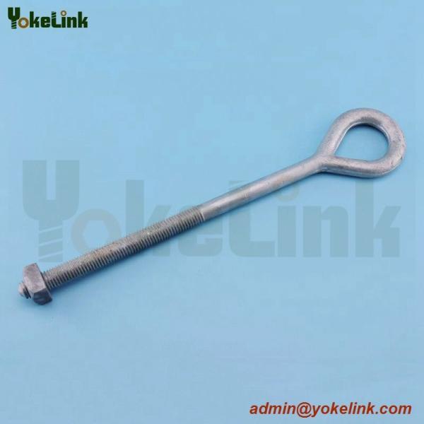 Quality Made in China HDG 5/8" Oval Eye bolt with square nut For  Rigging hardware for sale