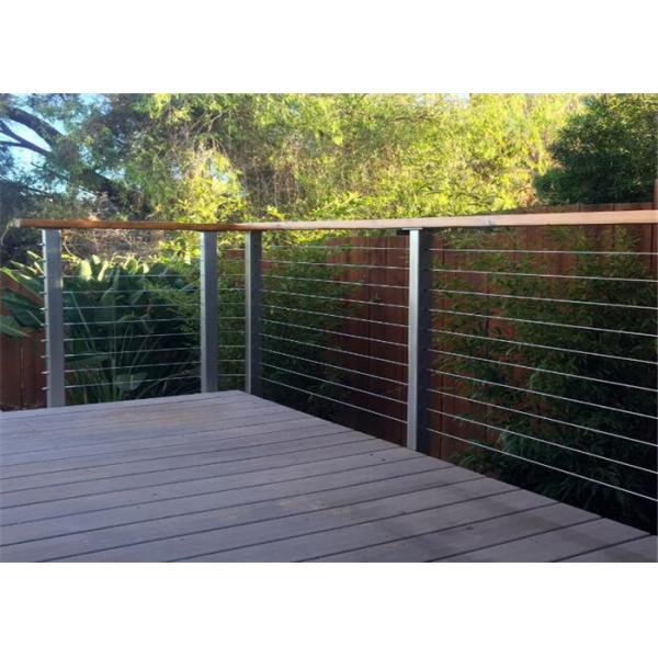 Solid Structure SS Wire Balustrade , Horizontal Cable Railing Systems 1000-1200mm Height