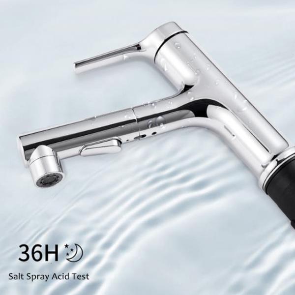 Quality Modern Hot And Cold Flexible Rotation Pull Out Basin Faucet With Two Spray Multi Function for sale