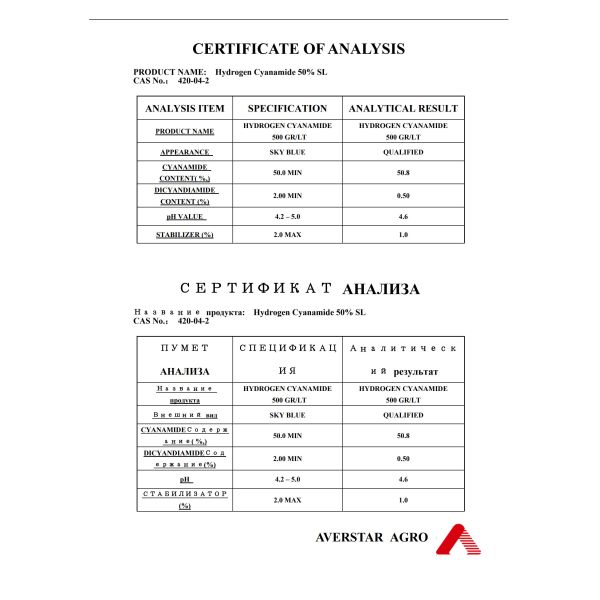 Plant Dormancy Terminator Cyanamide 50% SL