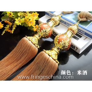 Delicate custom long tassel fringe trimming for curtain attractive tieback