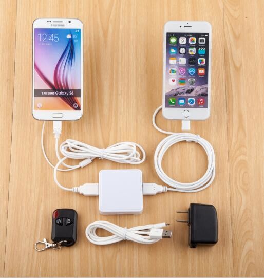 COMER quality gurantee 2-port plastic mini sensor alarm cellphone anti theft