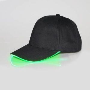 Cotton Custom Led Light Up Baseball Cap , Breathable Flashing Led Baseball Cap