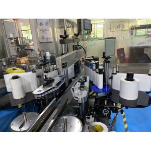 Rotary Adhesive Double Sides Labeling Machine For Lotion Flat Glass Bottle