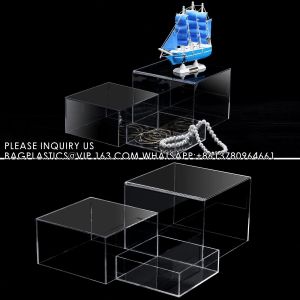 Acrylic Boxes Acrylic Display Nesting Cubes 5 Sided With Hollow Bottoms Display