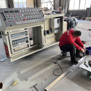 Conical Twin Screw PVC Extruder Machine , Plastic Dual Screw Extruder