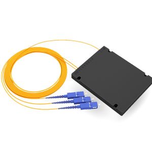 Wide Wavelength Fiber Optic Splitter 1x2 ABS Box Type PLC With SC / PC Connector