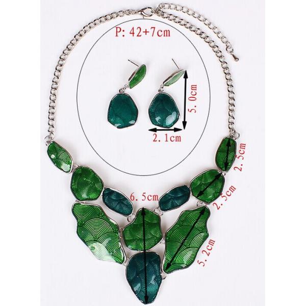 Burst models plating antique silver drop earrings Necklace with colored transparent oil