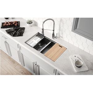 Double Bowl Top Mount Workstation Sink Stainless Steel Drop In Glod Sink 92x56