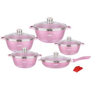 Cheap Cast 12 PCS Medical Stone Cooking Pot Set Dessini Non Stick Cookware Set