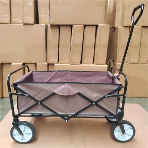 Brown Customizable Folding 4 PVC Wheels Wagon Cart All Direction Foldable