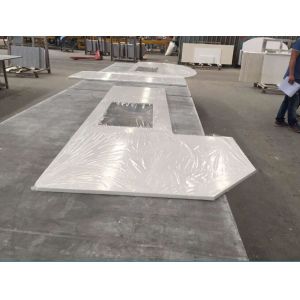 Prefabricated Solid Quartz Stone Countertops Beveled Processed Edge