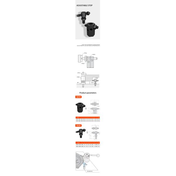 Precision Adjustable Stop Repeatable Positioning Fixture Parts Workholding