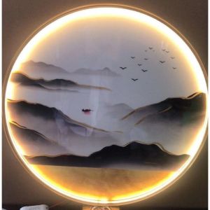 Wall Mounted Aluminium Mirror Frame Round Led Poster Photo Picture Circle Frame