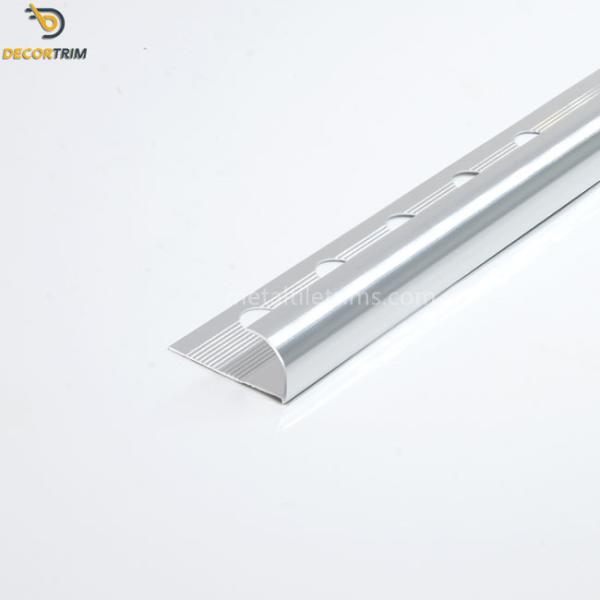 Aluminium Alloy Quad Tile Trim , Floor Tile Edge Protector 10mmx2.4m