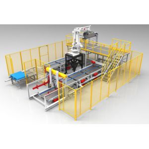 PLC Programmable Automatic Bottle Packaging Machine Robot Palletizing System