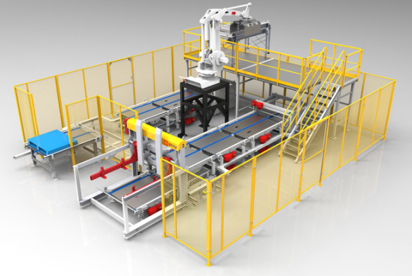 Quality PLC Programmable Automatic Bottle Packaging Machine Robot Palletizing System for sale
