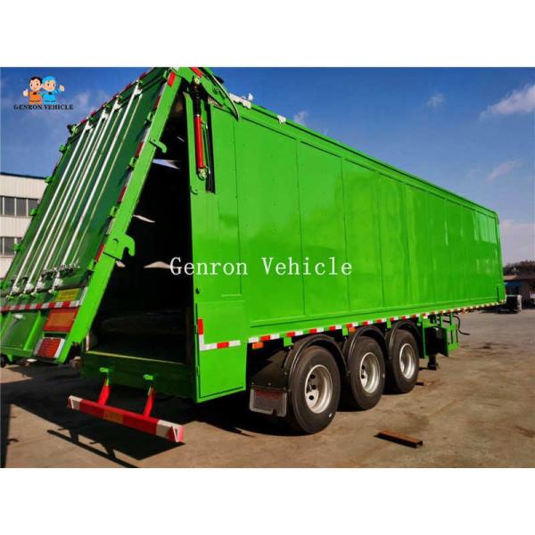 3 4 Axles Van Type Container Crawler Dump Semi Trailers With Automatic Conveyor