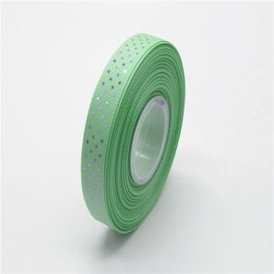 High Quality foil personalised printed ribbon silver Dots Polyester For Gift