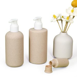 Biodegradable Wheat Straw Plastic Hotel Shampoo Bottles With Pump Dispenser