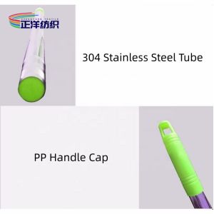 Stainless Steel Cleaning Mop Handle Four Section 150cm Screw On Mop Handle