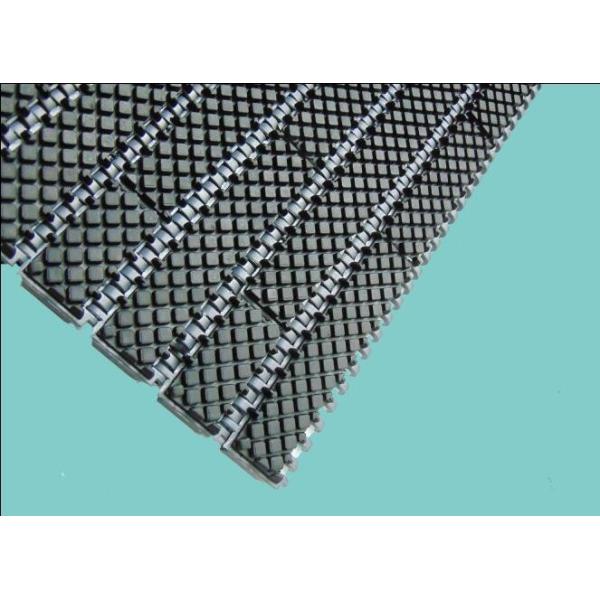 Quality ZY900FT-R3 PLASTIC MODULAR CONVEYOR BELT WITH SQUARE FRICTION RUBBER TOP FOOD GRADE for sale