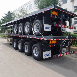 China WABCO Brake 80Ton 4 Axle 50mm JOST Flatbed Semi Trailer on sale