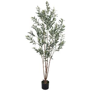 Multi-pole 7ft Artificial Olive Tree - Tall Faux Olive Trees Artificial Indoor -