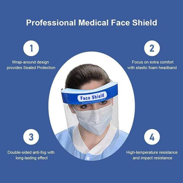 Adjustable Protective Face Shield / Safety Face Shield Lightweight Clear Vision