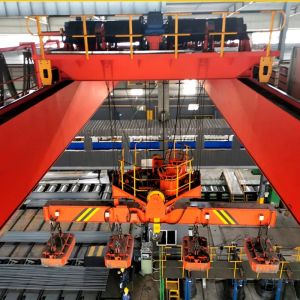QC Model Double Girder Overhead Crane With Magnet