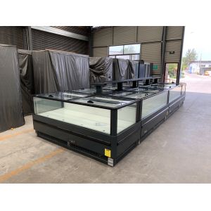 -18--22°C R290 Modular Plug-In Ventilated Island Freezer with Ultra-Large Curved