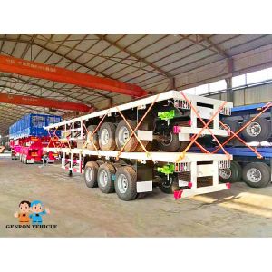 Port Skeletal Flat Rack Intermodal 40ft Cargo Container Trailer