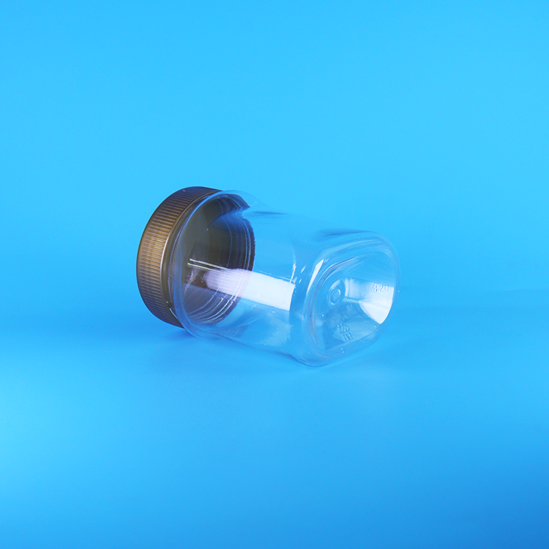 Small PET Clear Empty Airtight Plastic Candy Nuts Food Packing Jars Screw Caps