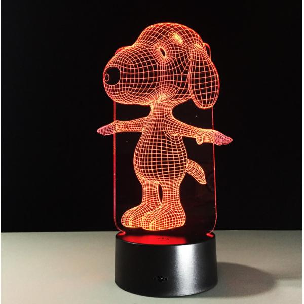 Snoopy 7 Colors Change 3D LED Night Light with Remote Control Ideal For Birthday