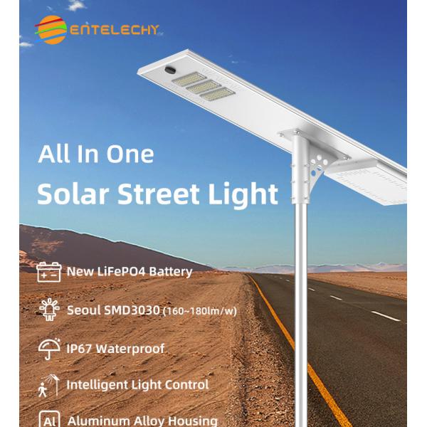 60W/18V Solar Street Light with CRIRa>70 Backup Time 3~5 Nights 160-180lm/W
