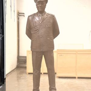 Bronze Sculpture Lifesize Army General with Patinated
