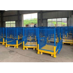 Collapsible Metal Mesh Industrial Stillages Pallets With Castors