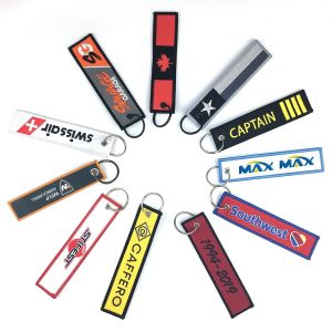 Customizable Remove Before Flight Embroidered Keychain For Special Occasions
